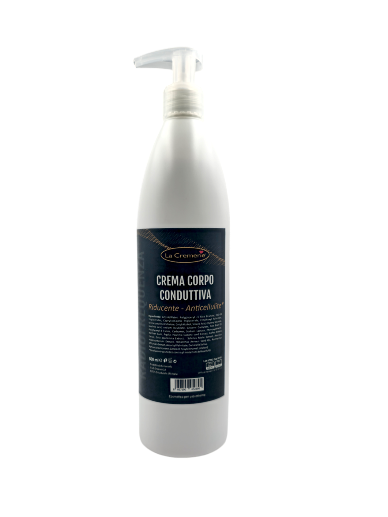 Crema corpo conduttiva riducente anticellulite  per radiofrequenza 500ml