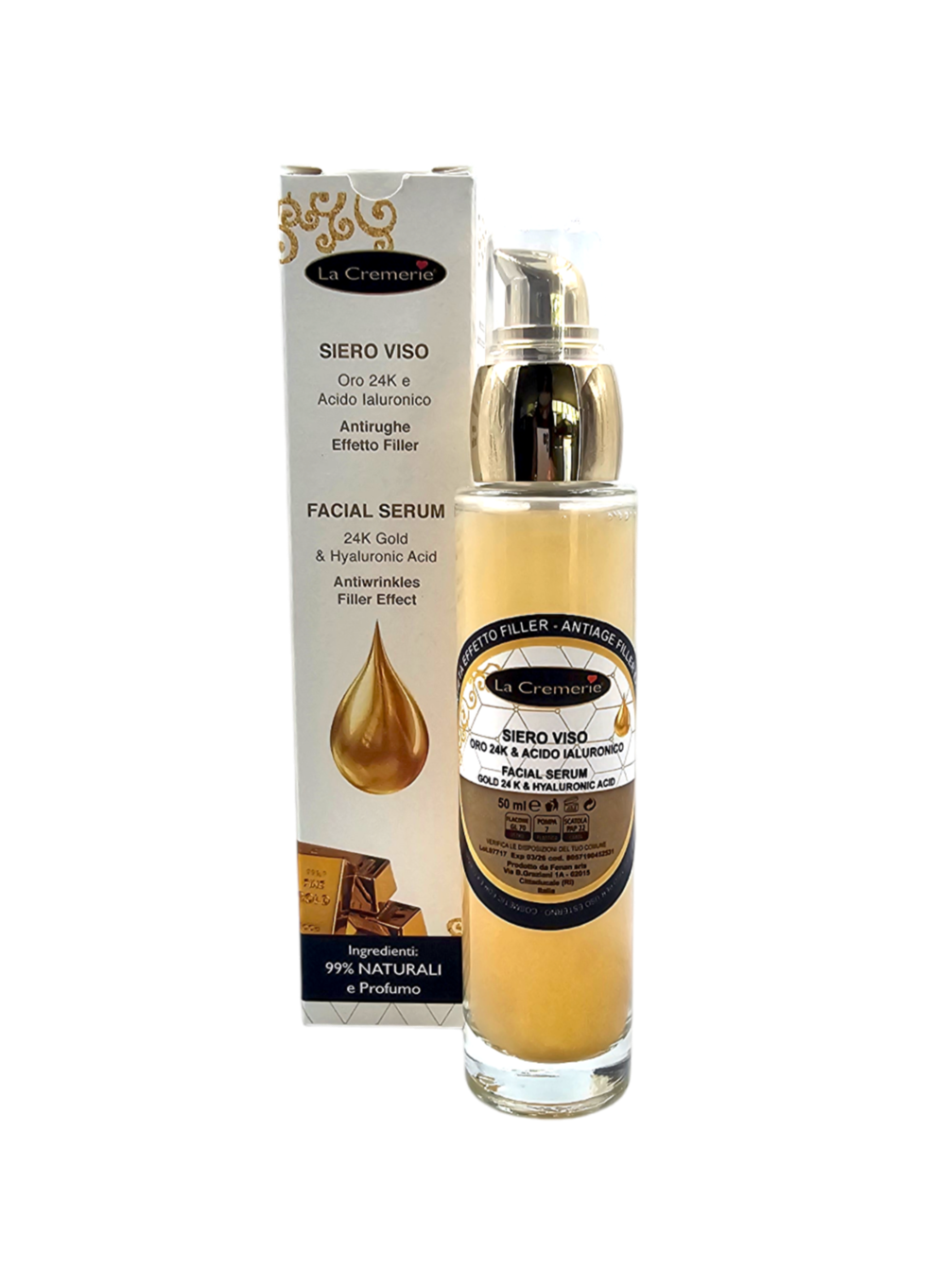 Siero viso Oro 24k & Acido Ialuronico 50ml